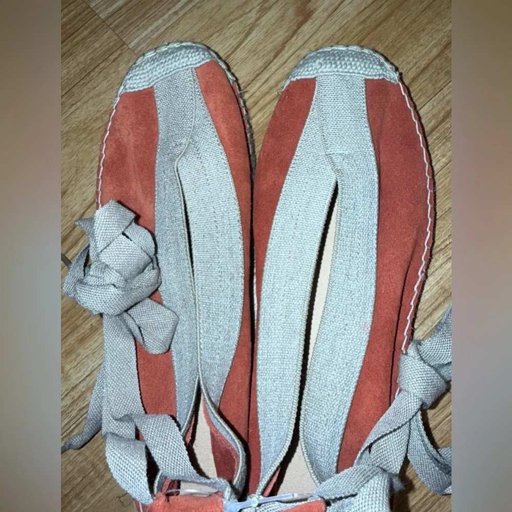 Brand New With Tags Free People Juniper Lace Up Espadrilles Size 39 Rust Orange